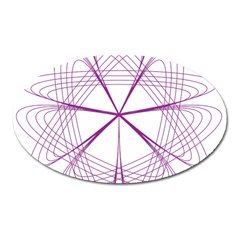 Purple Spirograph Pattern Circle Geometric Oval Magnet by Nexatart