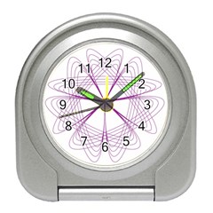 Purple Spirograph Pattern Circle Geometric Travel Alarm Clocks by Nexatart