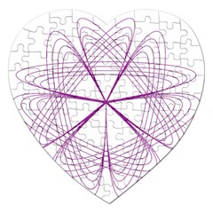 Purple Spirograph Pattern Circle Geometric Jigsaw Puzzle (heart) by Nexatart