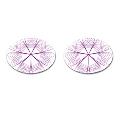 Purple Spirograph Pattern Circle Geometric Cufflinks (oval) by Nexatart