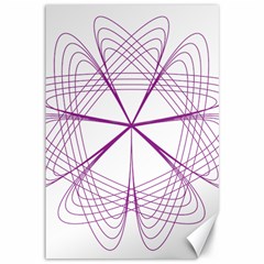 Purple Spirograph Pattern Circle Geometric Canvas 12  X 18   by Nexatart