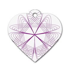 Purple Spirograph Pattern Circle Geometric Dog Tag Heart (one Side) by Nexatart