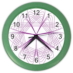 Purple Spirograph Pattern Circle Geometric Color Wall Clocks by Nexatart