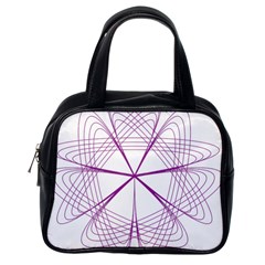 Purple Spirograph Pattern Circle Geometric Classic Handbags (one Side) by Nexatart