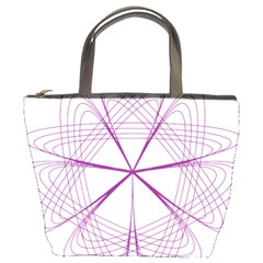 Purple Spirograph Pattern Circle Geometric Bucket Bags by Nexatart