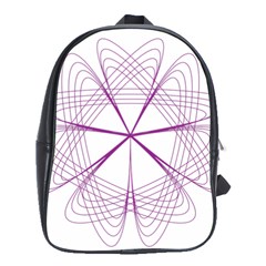 Purple Spirograph Pattern Circle Geometric School Bags(large)  by Nexatart