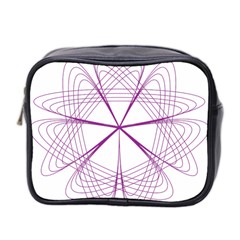 Purple Spirograph Pattern Circle Geometric Mini Toiletries Bag 2-side by Nexatart