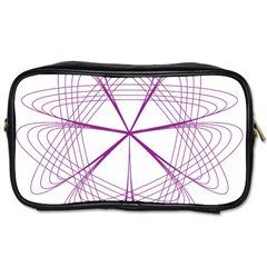 Purple Spirograph Pattern Circle Geometric Toiletries Bags 2-side by Nexatart