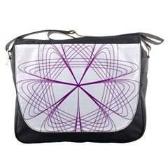 Purple Spirograph Pattern Circle Geometric Messenger Bags by Nexatart