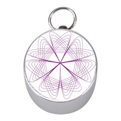 Purple Spirograph Pattern Circle Geometric Mini Silver Compasses by Nexatart