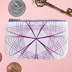 Purple Spirograph Pattern Circle Geometric Large Coin Purse