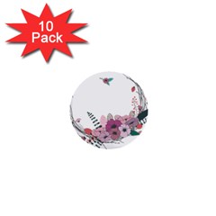 Flowers Twig Corolla Wreath Lease 1  Mini Buttons (10 Pack)  by Nexatart