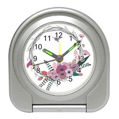 Flowers Twig Corolla Wreath Lease Travel Alarm Clocks by Nexatart