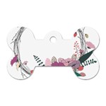 Flowers Twig Corolla Wreath Lease Dog Tag Bone (Two Sides) Back