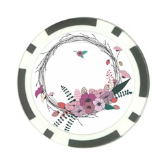 Flowers Twig Corolla Wreath Lease Poker Chip Card Guard by Nexatart