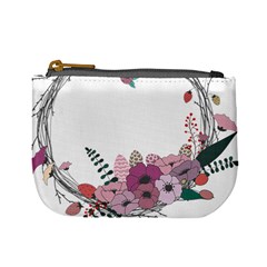 Flowers Twig Corolla Wreath Lease Mini Coin Purses by Nexatart