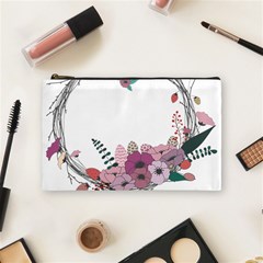 Flowers Twig Corolla Wreath Lease Cosmetic Bag (medium)  by Nexatart