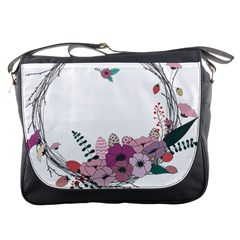 Flowers Twig Corolla Wreath Lease Messenger Bags by Nexatart