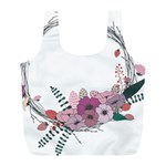 Flowers Twig Corolla Wreath Lease Full Print Recycle Bags (L)  Front