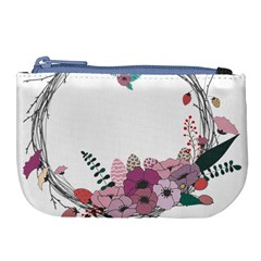 Flowers Twig Corolla Wreath Lease Large Coin Purse by Nexatart