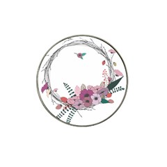 Flowers Twig Corolla Wreath Lease Hat Clip Ball Marker (4 Pack) by Nexatart