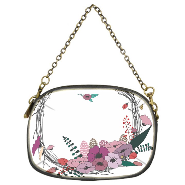 Flowers Twig Corolla Wreath Lease Chain Purses (One Side) 