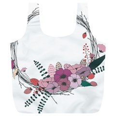 Flowers Twig Corolla Wreath Lease Full Print Recycle Bags (l)  by Nexatart