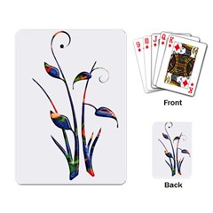 Flora Abstract Scrolls Batik Design Playing Card by Nexatart