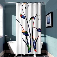 Flora Abstract Scrolls Batik Design Shower Curtain 36  X 72  (stall)  by Nexatart