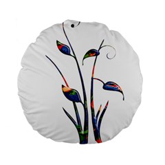 Flora Abstract Scrolls Batik Design Standard 15  Premium Round Cushions by Nexatart