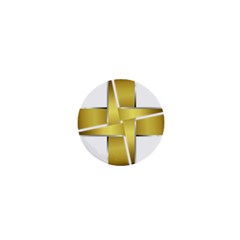 Logo Cross Golden Metal Glossy 1  Mini Magnets by Nexatart