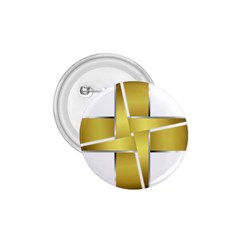 Logo Cross Golden Metal Glossy 1 75  Buttons by Nexatart