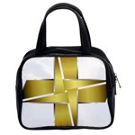 Logo Cross Golden Metal Glossy Classic Handbags (2 Sides) Front