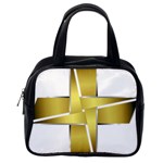 Logo Cross Golden Metal Glossy Classic Handbags (2 Sides) Back