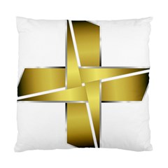 Logo Cross Golden Metal Glossy Standard Cushion Case (one Side) by Nexatart