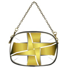 Logo Cross Golden Metal Glossy Chain Purses (two Sides)  by Nexatart