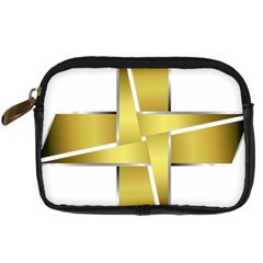 Logo Cross Golden Metal Glossy Digital Camera Cases by Nexatart