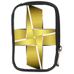 Logo Cross Golden Metal Glossy Compact Camera Cases by Nexatart