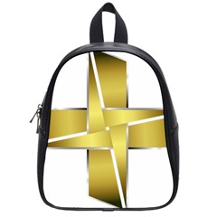 Logo Cross Golden Metal Glossy School Bags (small)  by Nexatart