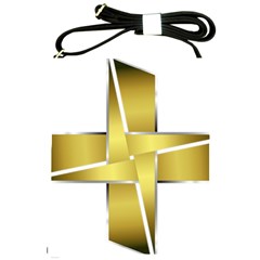 Logo Cross Golden Metal Glossy Shoulder Sling Bags by Nexatart