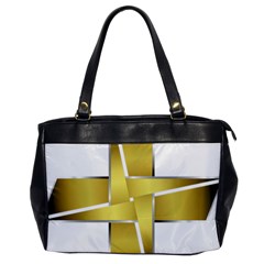 Logo Cross Golden Metal Glossy Office Handbags by Nexatart