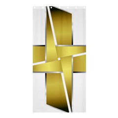 Logo Cross Golden Metal Glossy Shower Curtain 36  X 72  (stall)  by Nexatart