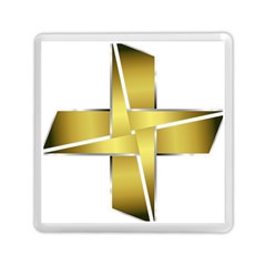 Logo Cross Golden Metal Glossy Memory Card Reader (square)  by Nexatart