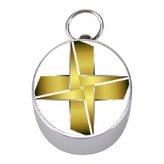 Logo Cross Golden Metal Glossy Mini Silver Compasses by Nexatart