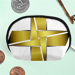 Logo Cross Golden Metal Glossy Accessory Pouches (medium)  by Nexatart