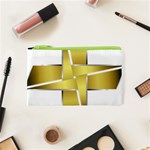 Logo Cross Golden Metal Glossy Cosmetic Bag (XS) Front