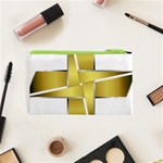 Logo Cross Golden Metal Glossy Cosmetic Bag (XS) Back