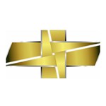 Logo Cross Golden Metal Glossy Satin Wrap Front