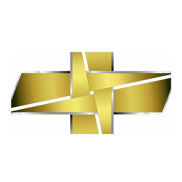 Logo Cross Golden Metal Glossy Satin Wrap