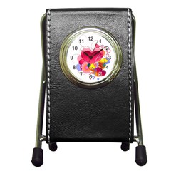 Heart Red Love Valentine S Day Pen Holder Desk Clocks